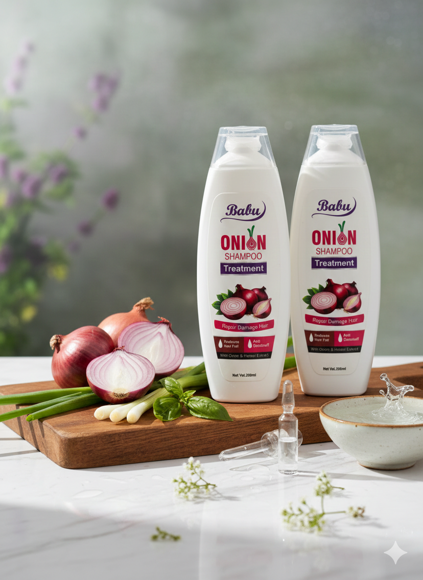BABU Beauty Care Onion Shampoo | Daily Hair Fall Care & Smoothness