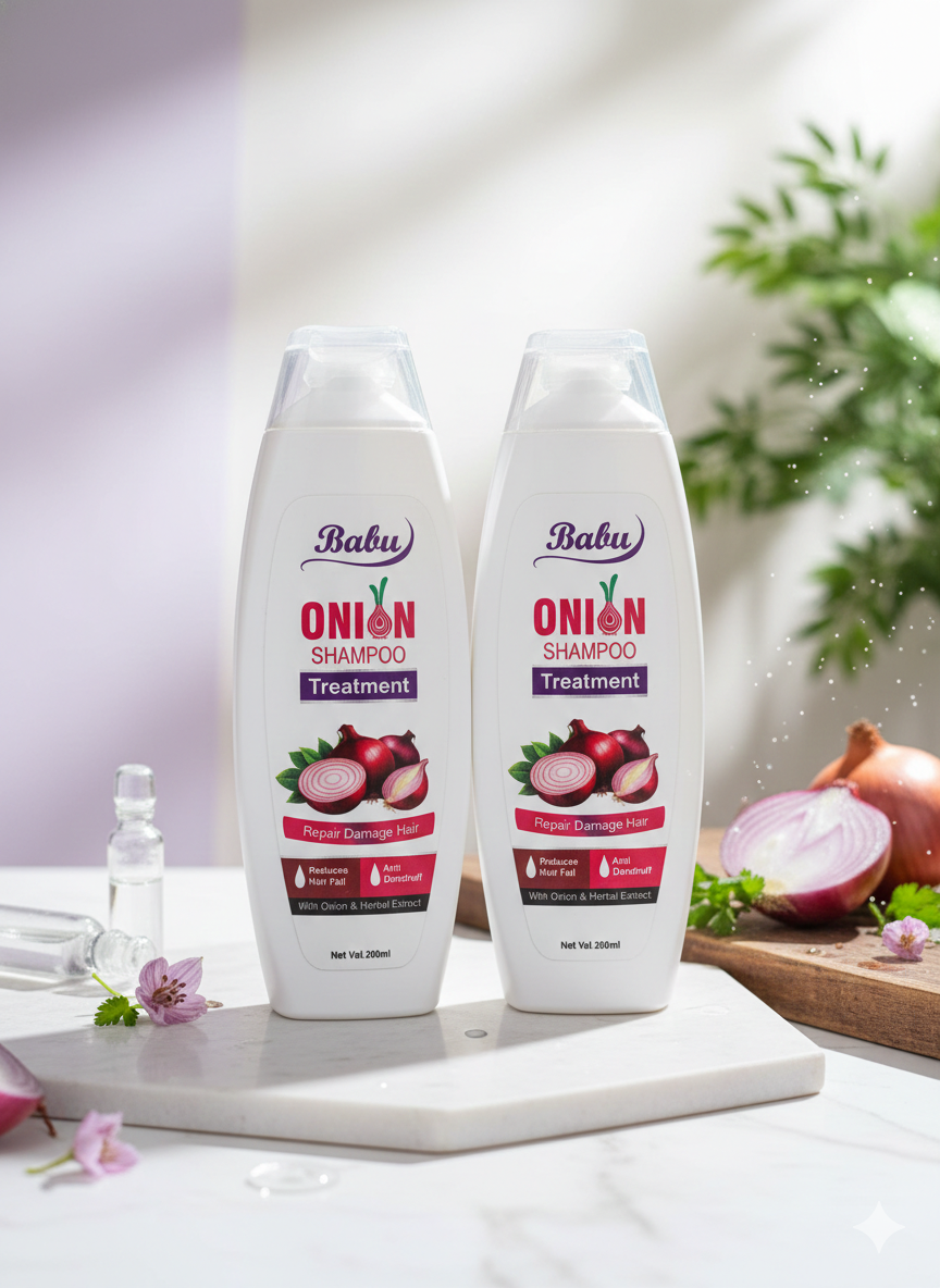 BABU Beauty Care Onion Shampoo | Daily Hair Fall Care & Smoothness